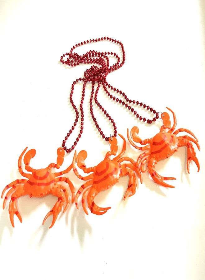 GZYSSL 6 Pcs Crab Mardi Gras Bead Necklaces Mardi Gras Parade Throw Bead Necklacs Party Supplies - Image 2